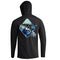Palmyth Fishing Hoodie for Men Long Sleeve Sun Protection UV UPF 50+ Shirts, Cowboy Rides Bass / Black, Large