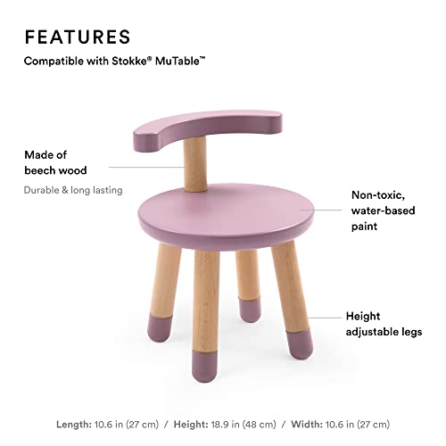 Stokke MuTable Chair - Compliments Your Stokke MuTable playroom Furniture - Colour: Mauve