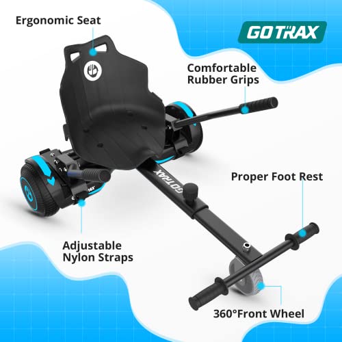 Gotrax HoverflyKart Seat Attachment Accessory for 6.5" 8" 8.5" 10" Self Balancing Scooter, Adjustable Frame Length and Handlebar Control Buggy Attachment, Hover Board Go Kart Accessory, Large, Black