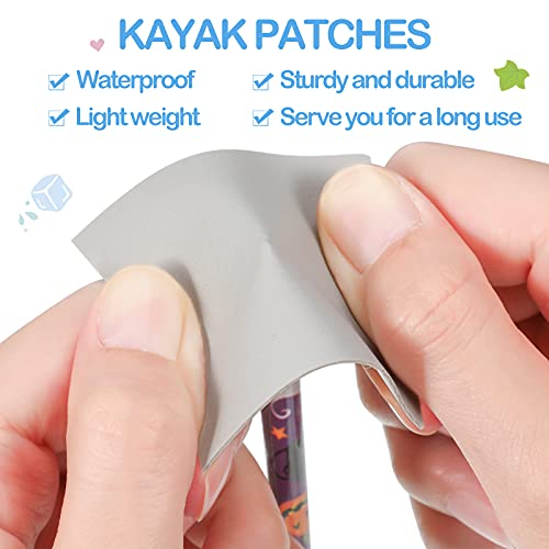 Outus 3 Pieces Kayak Patches Raft Patch PVC Inflatable Repair Rafts Waterproof Boat Repair Patches Boat Repair Kit with PVC Patches Set for Inflatable Raft Boat Canoe Kayak