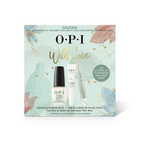 OPI Treatment Gift Set (Nail Envy Original, Nail & Cuticle Oil To-Go, Correct & Clean Up Corrector Pen)
