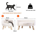 TOMVAES Pet Couch Bed, Durable Dog Beds with Non-Slip Bottom, Fluffy Cat Couch Pet Chair with Sturdy Wood Legs Washable Cat Beds for Medium Small Dogs & Cats (Small)