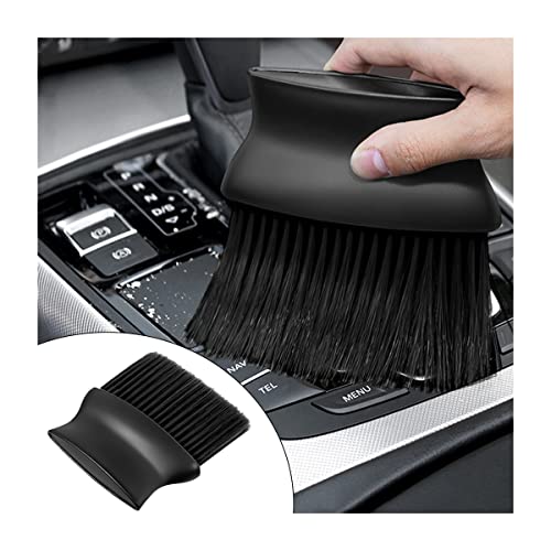 Auto Interior Dust Brush, Car Soft Bristles Detailing Brush, Scratch Free Dust Removal Cleaning Tool Kit, Long Hair Wide Handle Brushes Duster for Auto Dashboard, Air Vents, Leather, Computer (Black)