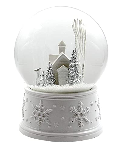 100MM White Christmas Snow Globe from The San Francisco Music Box Company