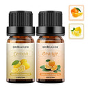 2PCS Lemon + Orange Essential Oil Set for Diffuser, Aromatherapy Lemon Essential Oil for Candle Making, Organic Lemon and Orange Oils Set for Humidifier, Orange Essential Oil for Skin Use