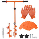 2023 Hole Digger Kit - 25.5×39In Hand Auger Post Hole Digger with 2 Hole Augers (3.95",5.9"), Adapter, Gloves, Non-Slip Handles, and Plant Labels, for Flower, Tree, Seedlings, Umbrella, Fence Holes