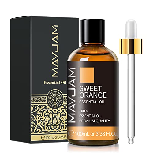 MAYJAM Sweet Orange Essential Oil 100ML/3.38FL.OZ Premium Quality Sweet Orange Oil Pure Aromatherapy Essential Oils Perfect for Diffuser Massage