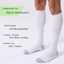 FITRELL 3 Pairs Compression Socks for Women and Men 20-30mmHg-Circulation Support Socks, Black+white+grey, Small-Medium