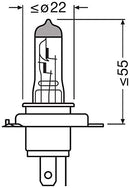 OSRAM 64196 ORIGINAL H4, halogen headlamp, 64196, 24V truck, folding carton box (1 unit)