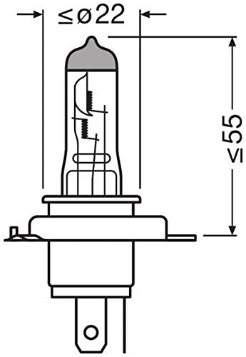 OSRAM 64196 ORIGINAL H4, halogen headlamp, 64196, 24V truck, folding carton box (1 unit)