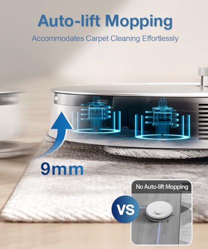 ECOVACS T20 OMNI Robot Vacuum Cleaner (Auto Clean+Auto Empty) Deep Sweeping and Mopping, 6000PA Strongest Suction, Auto-Lift Mopping, 55℃ Hot Water Mop Washing and OZMO Turbo 2.0 Technology