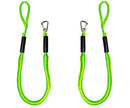 Bungee Boat Dock Lines 4 Feet Green Dockline Mooring Rope Boat Accessories Docking Lines PWC Shock Cords for Boats Kayak, Jet Ski, Pontoon, Canoe, Power Boat Wave Runner, SeaDoo, Watercraft 2pcs