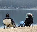 S'more Low Beach Chairs with Carry Bag, Camping Chair with Padded Armrests, Lightweight Folding Chairs for Camping, Hiking, Backpacking, Picnicking, Lawn, Outdoor, Concert, Sand, Black