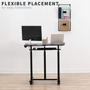 VIVO Mobile Height Adjustable Table, Stand Up Desk Cart with Sliding Keyboard Tray, Computer Workstation, Rolling Presentation Cart (Cart-V06A)