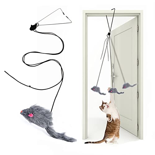 Kalimdor Interactive Cat Feather Toys,Retractable Cat Teaser Toy ，Hanging Interactive cat Toys for Indoor Cats Kitten Play Chase Exercise, Kitten Fun Mental Physical Exercise Puzzle Kitten Toys