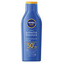 NIVEA SUN Protect and Moisture Sunscreen SPF50+ (200ml), Moisturising Sunscreen Lotion with Vitamin E and Panthenol, 4 Hour Water Resistant with UVA and UVB Protection, Made in Australia