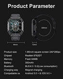 LIGE Military Smart Watches for Men,5ATM Waterproof Outdoors Tactics Sport Fitness Activity Tracker Watch, 1.85'' HD Blood Pressure/Heart Rate Monitor SmartWatches Compatible with iOS and Android