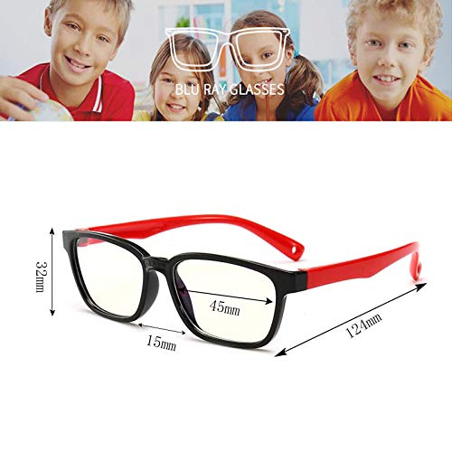 Anti Blue Light Glasses for Kids Computer Glasses,UV Protection Anti Glare Eyeglasses Computer Glasses Video Gaming Glasses for Children (Black-red)