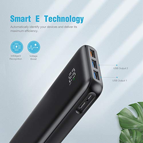 Charmast Power Bank 23800mAh 20W PD & QC 3.0, 4 Output & 2 Input Portable Charger, LED Dispaly Fast Charging External Battery Pack Compatible with iPhone 12/12Pro/11/8, iPad, Tablet and More