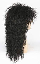 Topcosplay 70s 80s Halloween Costumes Rocking Dude Wig Punk Metal Rocker Disco Mullet Wig Black Curly