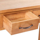 'vidaXL Solid Oak Wood Console Table with 2 Drawers - Rectangular, Compact & Easy Assembly