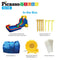 PicassoTiles KC108 Water Slide Park Inflatable Bouncing House w/Pool Area (Splash Zone), Climbing Wall, Shower Head Sprays Mounts, Water Cannon Mount and Heavy Duty GFCI ETL Certified 385W Blower