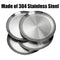 WANBY Stainless Steel Plates Metal Lightweight Steel Plate Unbreakable Dinner Dishes Plates Set Non-Toxin Dishwasher Safe BPA Free and Healthy (4 Pcs)