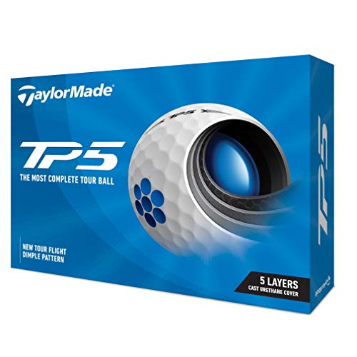 Taylor Made TP5 Golf Balls 5 Piece 2021 Model N0802601 White