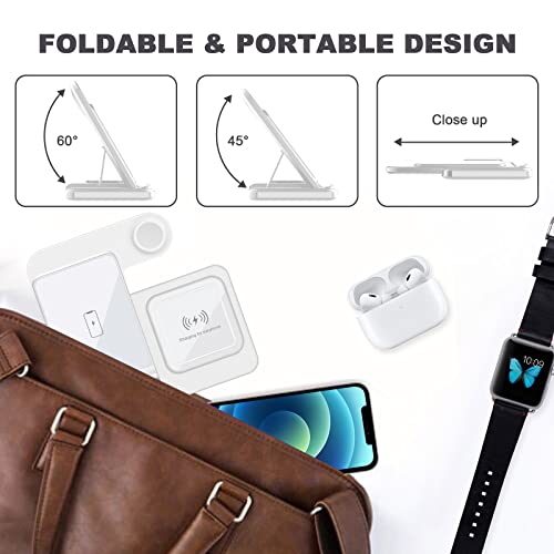 Wireless Charger 3 in 1 Wireless Charging Station Compatible with iWatch 9/Ultra/8/7/SE/6/5/4/3/2, Air Pod3/pro,iPhone 14 13 12 11 15 pro (max),Samsung Galaxy Z Flip/Z Fold/S23/S22 Note20/Galaxy Buds