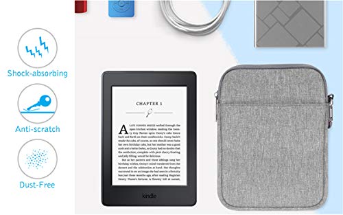 ALMIGHTY 6 Inch Nylon Cover Pouch Bag Sleeve for All-New Kindle 10th Generation 2019/Kindle Paperwhite 2018/ Kindle Voyage/Kindle (8th Generation, 2016)/Kindle Oasis E-Reader (Gray)