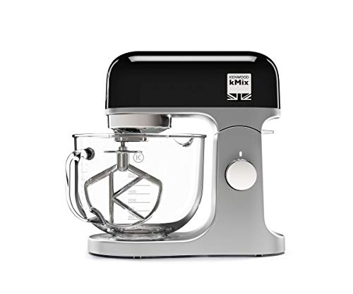Kenwood 0W20011139 kMix Stand Mixer for Baking, Stylish Kitchen Mixer with K-Beater, Dough Hook and Whisk, 5 Litre Glass Bowl, Removable Splash Guard, 1000 W, Black