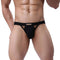 Comhere Men's Jockstraps Underwear Athletic Supporters Elastic Cotton Bikini Briefs Black