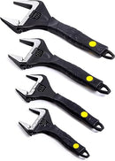 Zeguard Sharp-tec Adjustable Spanner Set, Wide Jaw Opening Adjustable Wrench, Plumbing Tools for Plumbers, 6"+8"+10"+12"