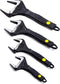 Zeguard Sharp-tec Adjustable Spanner Set, Wide Jaw Opening Adjustable Wrench, Plumbing Tools for Plumbers, 6"+8"+10"+12"