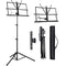 Music Stand, Fansjoy Folding Music Stand for Sheet Music, Portable Sheet Music Stand Music Book Stand Note Holder with Carrying Bag & Music Sheet Clip Holder for Guitar Violin Instruments Players