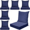 Huwena 6 Pcs Outdoor Deep Seat Chair Cushions Waterproof Patio Chair Cushions Set, Outdoor Cushions for Patio Furniture Replacement, Removable Back Cushion for Chair Sofa Couch(Navy Blue)