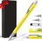 Gifts for Men, 9 in 1 Multitool Pen Set - LED Light, Touchscreen Stylus, Ruler, Level, Bottle Opener, Phillips Screwdriver, Flathead, and Ballpoint Pen - Birthday Gifts for Men, Dad, Husband (Yellow)