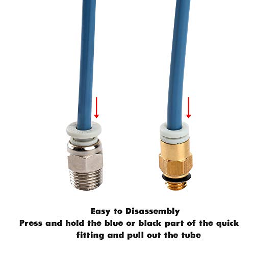 Capricorn Bowden PTFE Tubing 2M XS Series 1.75MM Filament with 3X PC4-M6 & 3X PC4-M10 Pneumatic Fittings & Tube Cutter for Creality Ender 3 V2/ Ender 3/ Ender 3 Pro/Ender 5/ CR-10/10S 3D Printer