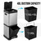 40L Pedal Rubbish Bin Dual Compartment Garbage Bin Recycle Stainless Steel Waste Bin Push Button+Foot Pedal Trash Can for Kitchen Office 31 x 31 x 78cm