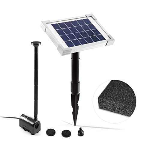 AUSWAY Solar Water Fountain Pump Outdoor, Upgraded Solar Fountain Pond Pump Kit with Stake, 4 Different Fountain Heads for Garden Pond Pool Water Pump