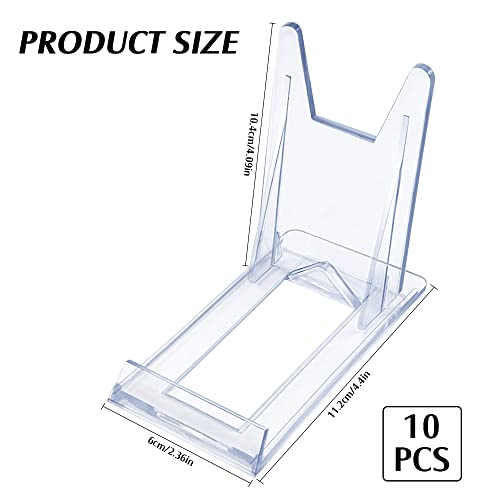10 Pack Clear Plastic Plate Stands, Angle Adjustable Plastic Display Stand Easel, Clear Display Easel, Plate Stand Holder for Display Pictures, Photo and Artworks