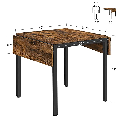  VASAGLE Dining Table, Square Office Desk with Storage  Compartment, Industrial, 31.5 x 31.5 x 30.7 Inches,Brown - Tables