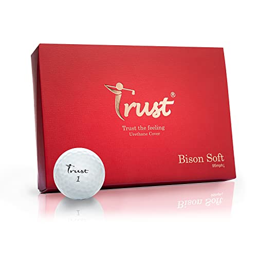 Trust Bison Soft, Model K5 2020, Urethane Covered for Swing Speed 95 mph or Slower, 3 Piece Golf Ball, 1 Dozen-White