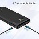 Charmast Power Bank 20W PD &QC 3.0, 10400mAh Slim USB C Portable Charger, LED Display External Battery Charger with 2 Input and 3 Output, Compatible with iPhone12/Pro, Samsung, Tablets and More