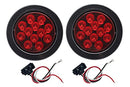 MAXXHAUL 50586 Pair of LED 4" Round Stop Turn Tail Indicator Lights with Black Rubber Grommet for 12V DC RV's, Trailers, Caravans, Boats, and Trucks