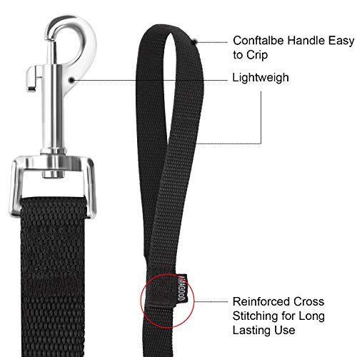 AMAGOOD 1.8M(6 FT) Puppy/Dog Leash, Strong and Durable Traditional Style Leash with Easy to Use Collar Hook,Dog Lead Great for Small and Medium and Large Dog(1" X 6 Feet, Black)