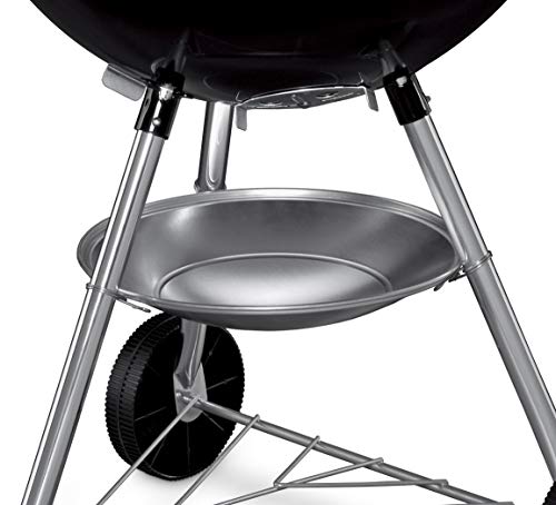 Weber Bar-B-Kettle Charcoal Barbecue, 57cm | BBQ Grill with Lid Cover, Tripod Stand & Wheels | Freestanding Outdoor Oven & Cooker with Porcelain-Enamelled Bowl - Black (1331004)