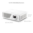 ViewSonic X2 Short Throw LED Home Projector with 2300 ANSI Lumens, 1080p FHD, Auto V Keystone, 1.2X Optical Zoom, Harman Kardon Speakers, 125% Rec.709, Wi-Fi Bluetooth USB-C connectivity, Home Entertainment