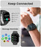 Smart Watch Men Women Bluetooth Answer Make Call for Android iOS Phone 123 Sport Modes Fitness Activity Tracker 1.85"Square Screen Heart Rate Sleep Monitor IP67 Waterproof Black Silicone Smartwatch