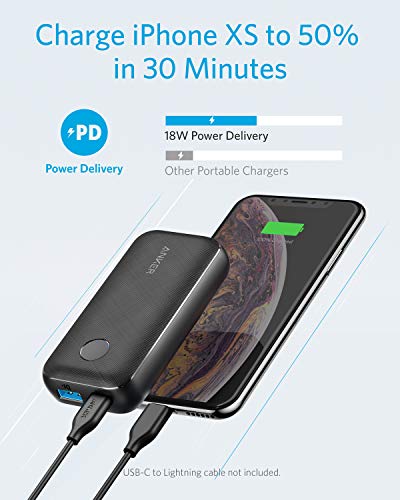 Anker PowerCore 10000 PD Redux, 10000mAh Power Bank USB-C Power Delivery (18W) Portable Charger for iPhone 12/iPhone 11/11 Pro / 11 Pro Max / 8 / X/XS Samsung S10, Pixel 3/3XL, iPad Pro 2018, and More